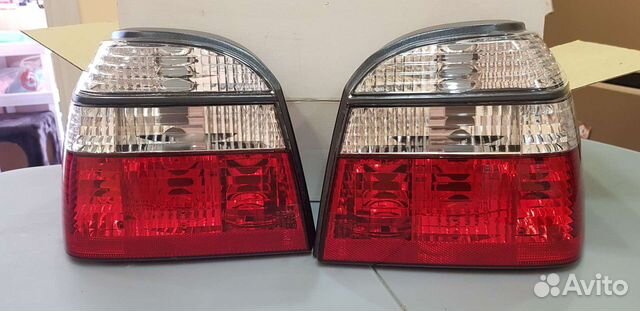 Фонари задние на golf 3 гольф 3 красно-белые