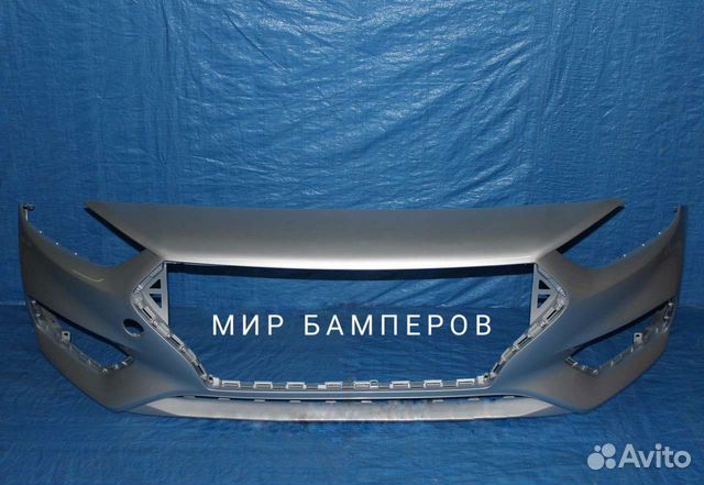 Бампер Hyundai Solaris 2017 + в цвет серебристый