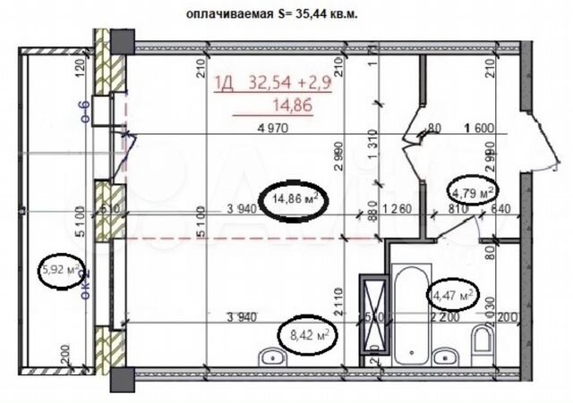 1-к. квартира, 35,4 м², 7/12 эт.