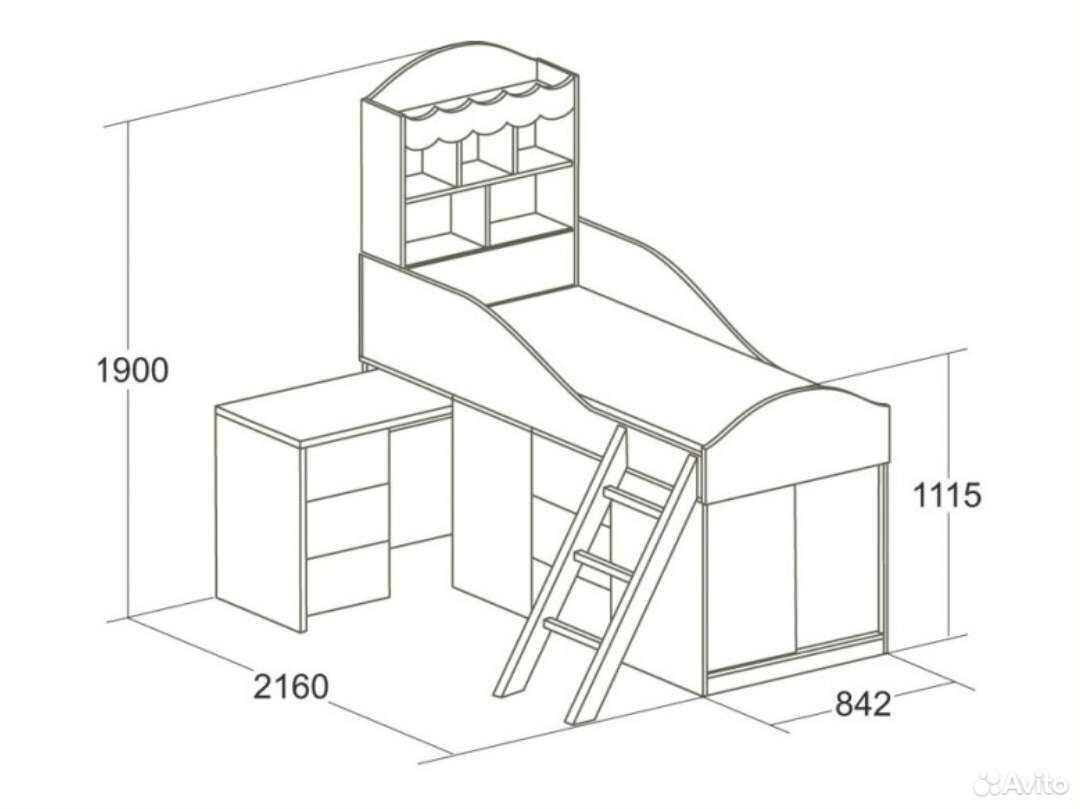 Фруттис» ЛД 503.010 — кровать комбинированная со столом сборка