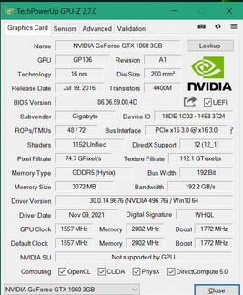 Видеокарта gtx 1060 3gb