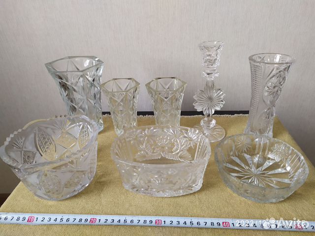 Стекло и хрусталь СССР: вазы, конфетницы