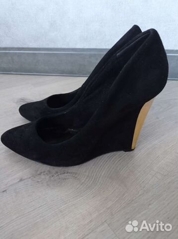 Туфли черные из искусственной замши