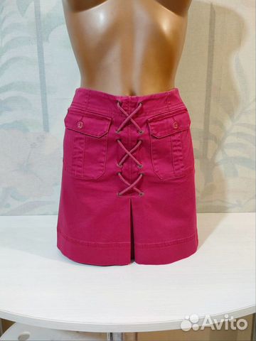 42 Юбка Morgan новая джинсовая фуксия y2k Франция
