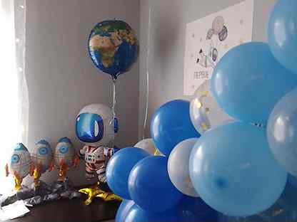 Готовое оформление шарами день рождения астронавта