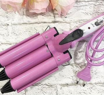 Тройная волна плойка-щипцы для завивки волос Geemy