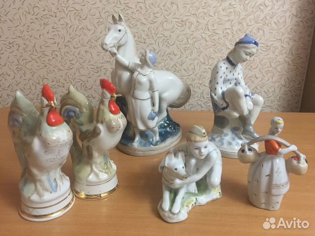 Статуэтки фарфоровые, костиные. СССР