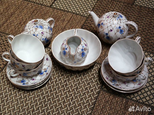 Чайный сервиз лфз кобальтовая сетка