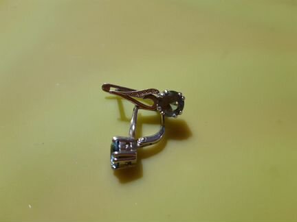 Серьги серебро топаз