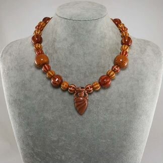 Арома Бусы Аромакулон Красно-рыжие керамические