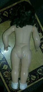 Старенькая кукла 57см папье-маше фарфор мягкая игр