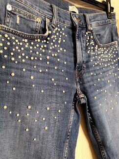 Джинсы Zara Premium с жемчугом EU36