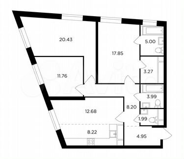 4-к квартира, 98.3 м², 21/30 эт.