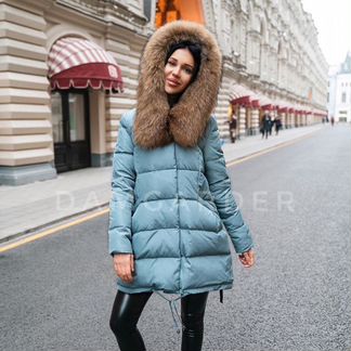 Пуховик зимний бирюзовый