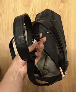 Сумка чёрная кожаная кожзам Zara