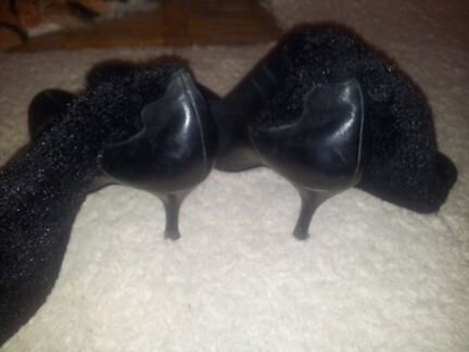 Сапоги весна осень женские на каблуке с меховыми ч