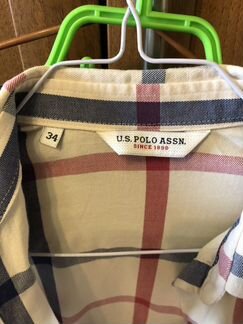 Рубашка u.s. polo оригинал рисунок Burberry клетка