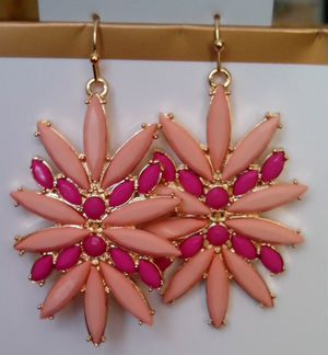 Серьги с розовым камнем