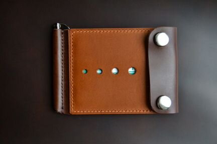 Зажим кожаный для денег/купюр