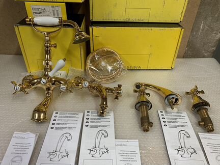 Комплект смесителей cristina Золото 24k