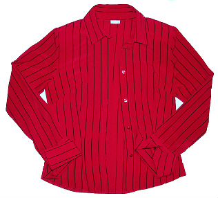 Блуза темно-красная в полоску 44-46 до 170-180 см