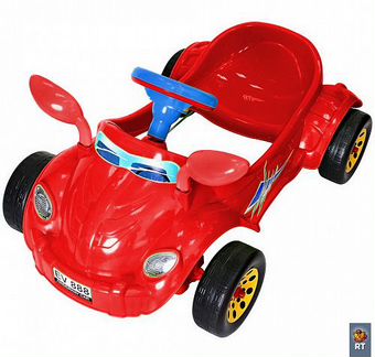 Машина педальная Молния с музыкальным рулем