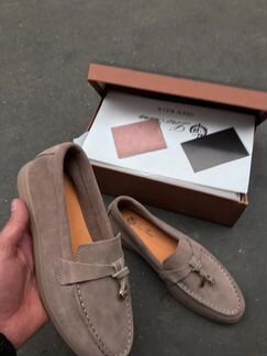Мокасины Loro Piana Summer Charms Walk замша беж