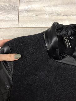 Пальто Belucci с кожаными рукавами