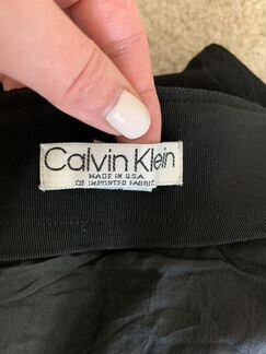 Юбка чёрная с высоким поясом прямая ниже колена Ca