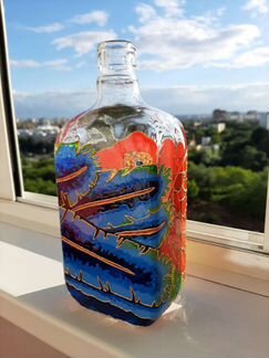 Бутылка декоративная ручная роспись