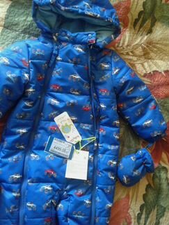 Новый слитный комбинезон baby GO синий машины