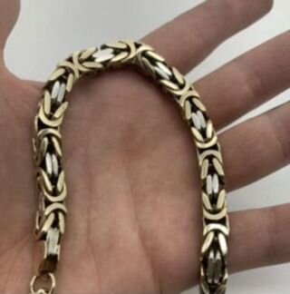 Золотой браслет Лисий хвост квадратный