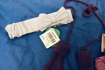 Варежки носки повязка на голову для новорожденного