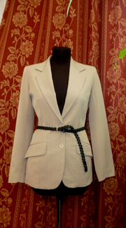 Пиджак-жакет бежевый в полоску