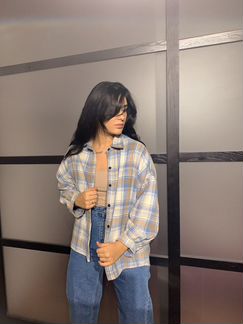 Рубашка женская теплая в клетку