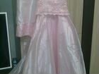 Платье + шарфик свадебное/выпускное нежно розовое