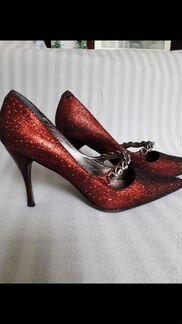 Туфли бордовые,37