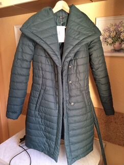 Пальто пуховик зеленый, 42-44