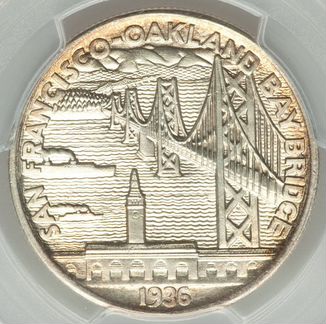 Халф США Мост Сан-Франциско серебро США 1936 слаб