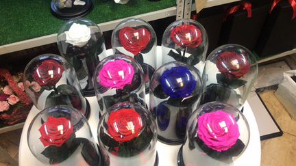 Стабилизированная роза в стеклянной колбе