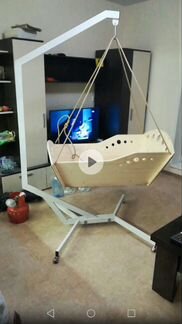 Люлька деревянная подвесная