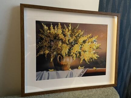 Картина, вышитая лентами