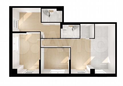 3-к квартира, 95.8 м², 12/26 эт.