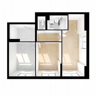 2-к квартира, 59.3 м², 2/17 эт.