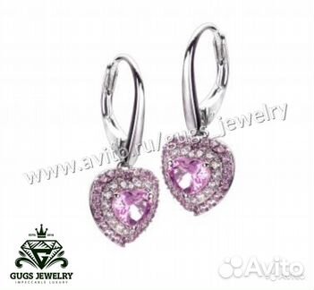 Золотые серьги с бриллиантами и сапфирами