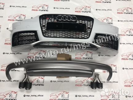 Бампер Audi A5 стиль RS + диффузор S с насадками
