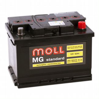 Аккумулятор Moll MG Standart 62 Ач 600А низкий