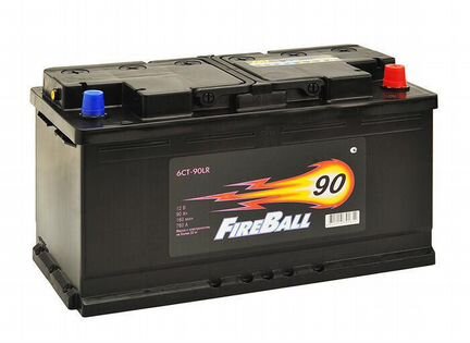 Аккумулятор автомобильный fire ball 90Ач обрат.пол