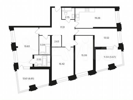 4-к квартира, 128.7 м², 24/27 эт.