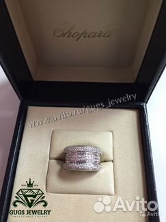 Золотое кольцо под Chopard c бриллиантами